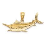 14K 2-D Textured Marlin Fish Charm - Image 4