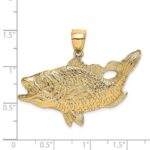 14K Large Open Mouth Bass Fish Charm - Image 3