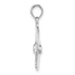 14K White Gold 3-D Polished Three Blade Propeller Charm - Image 2