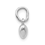 14k White Gold Solid Polished 3D Heart Charm - Image 2