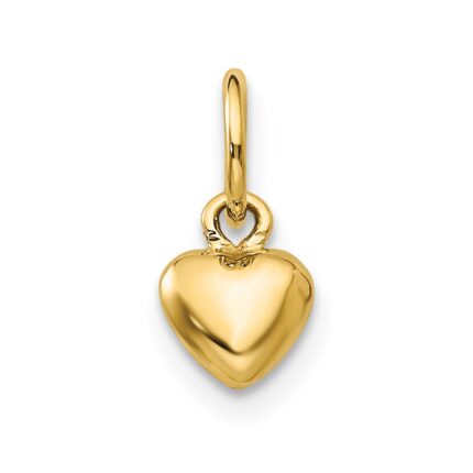 14K Polished 3-D Puffed Heart Charm