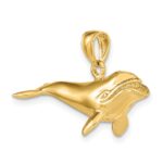 14K 3-D High Polished Bowhead Whale Charm - Image 4