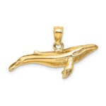 14K 3-D Textured Underside Humpback Whale Charm - Image 3