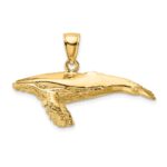 14K 3-D Textured Underside Humpback Whale Charm
