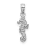 14K White Gold 3-D Mini Seahorse Charm - Image 4