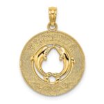 14K FLORIDA with Dolphins Circle Charm