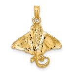 14K Textured Spotted Eagle Ray Charm - Image 4