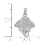 14K White Gold Stingray Charm - Image 3