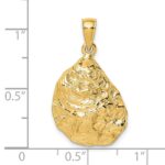 14K Textured and Polished Oyster Shell Charm - Image 3