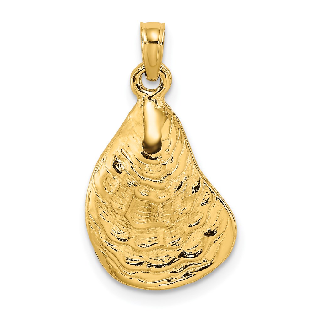 K7533.jpg 14K Textured and Polished Oyster Shell Charm - Image 1