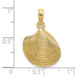 14K Textured Clam Shell Charm - Image 3