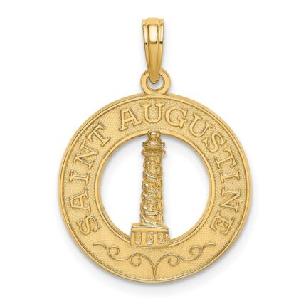 14K SAINT AUGUSTINE with Lighthouse Circle Charm