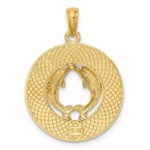 14K JAMAICA with Dolphins Circle Charm - Image 4