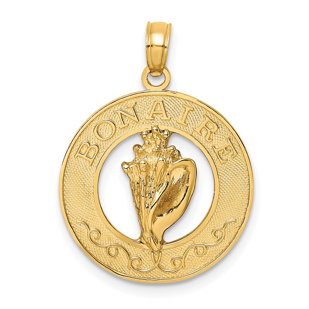 K7593.jpg 14K BONAIRE Circle with Conch Shell Charm - Image 1