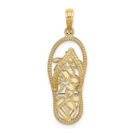 14K Polished Multi Flower Flip-Flop Charm