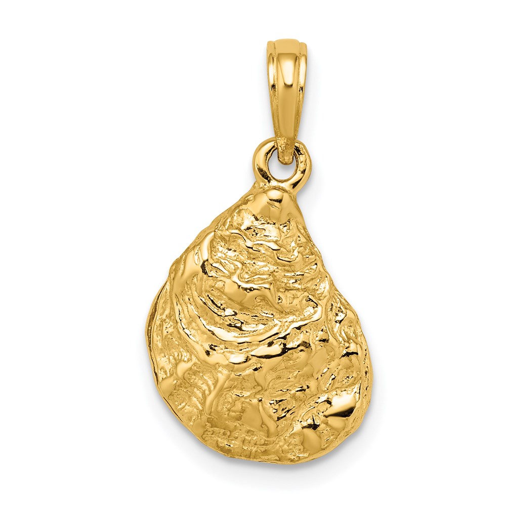 K7626.jpg 14K 3-D Textured Oyster Shell Charm - Image 1