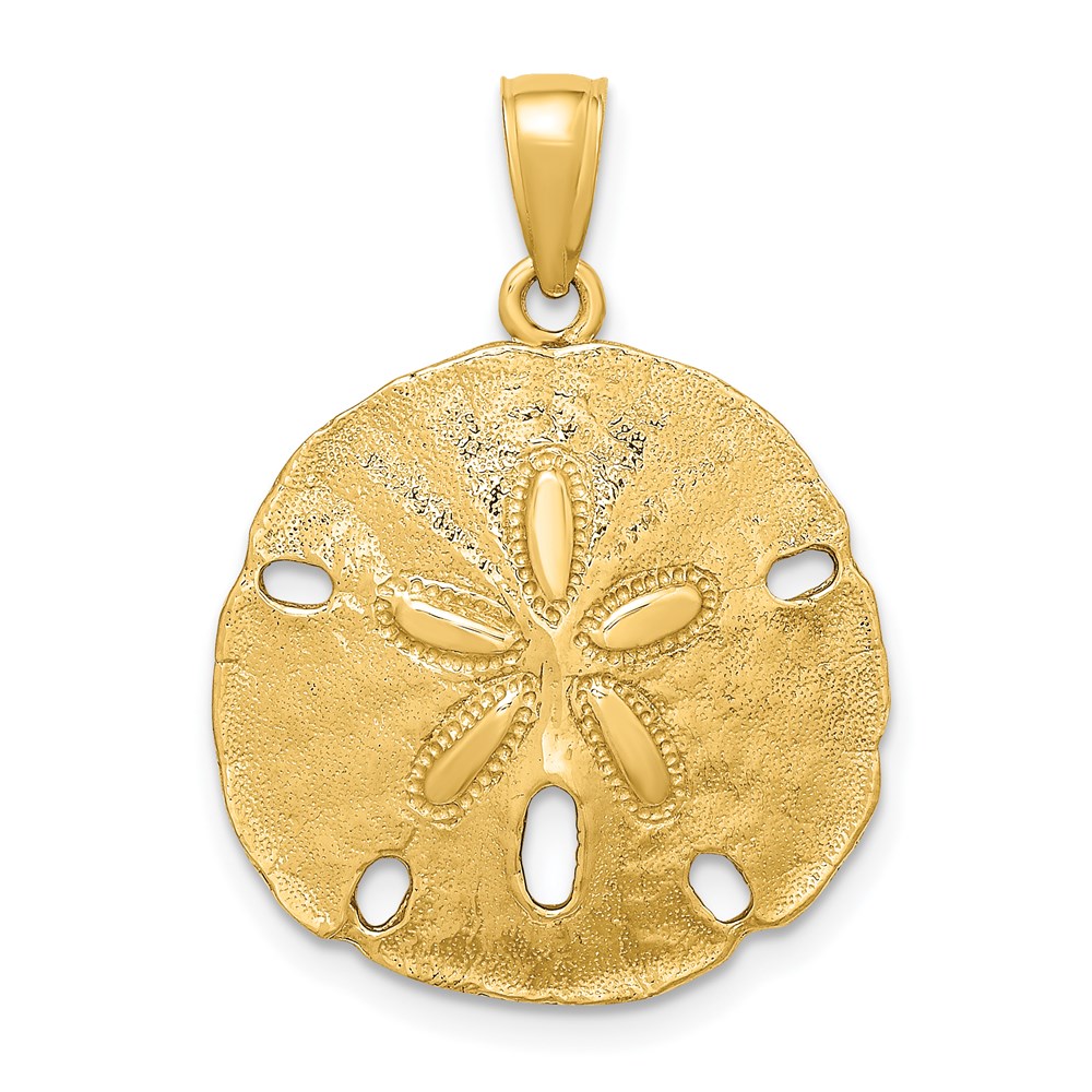 K7637.jpg 14K Polished Sand Dollar Charm - Image 1