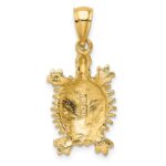 14K Medium Land Turtle Charm - Image 4