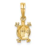 14K Mini Land Turtle Charm - Image 4