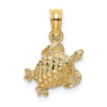 14K Textured Sea Turtle Charm
