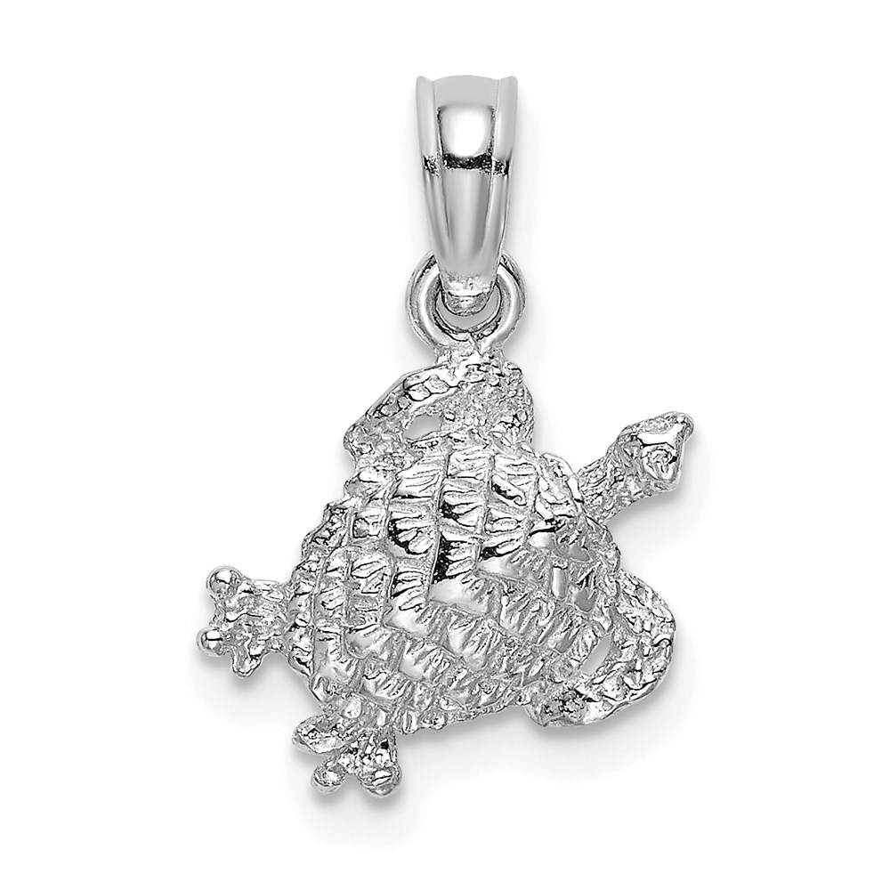 K7651W.jpg 14K White Gold Textured Sea Turtle Charm - Image 1