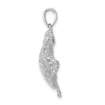 14K White Gold Textured Sea Turtle Charm - Image 2