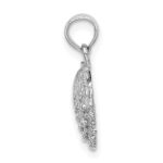 14K White Gold Textured Scallop Shell Charm - Image 2