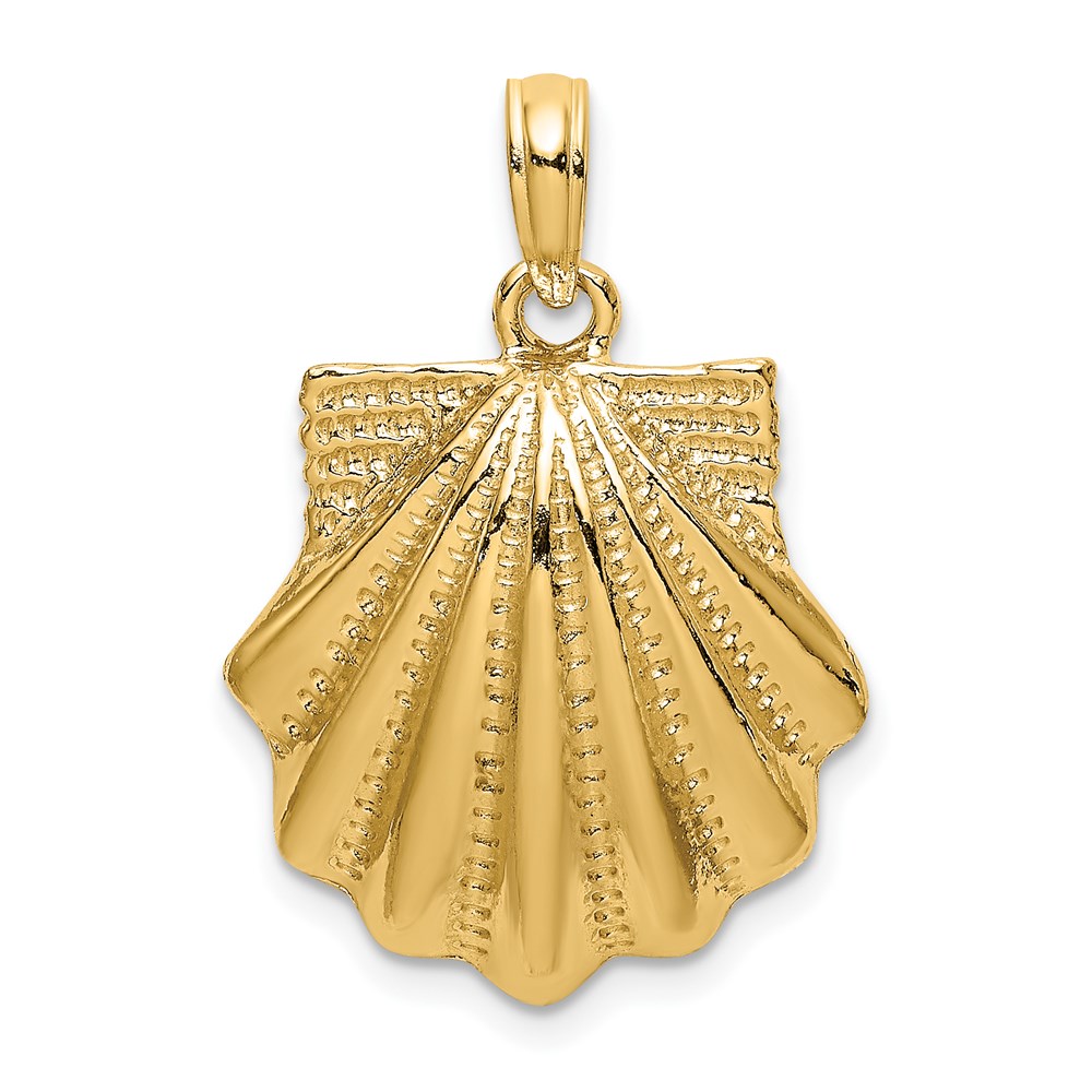 K7657.jpg 14K Textured Scallop Shell Charm - Image 1