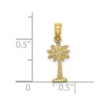 14K 2-D Textured Mini Palmetto Palm Tree Charm - Image 3