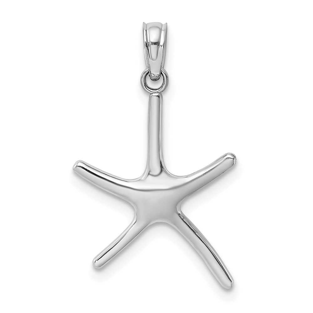 K7671W.jpg 14K White Gold Dancing Starfish Charm - Image 1