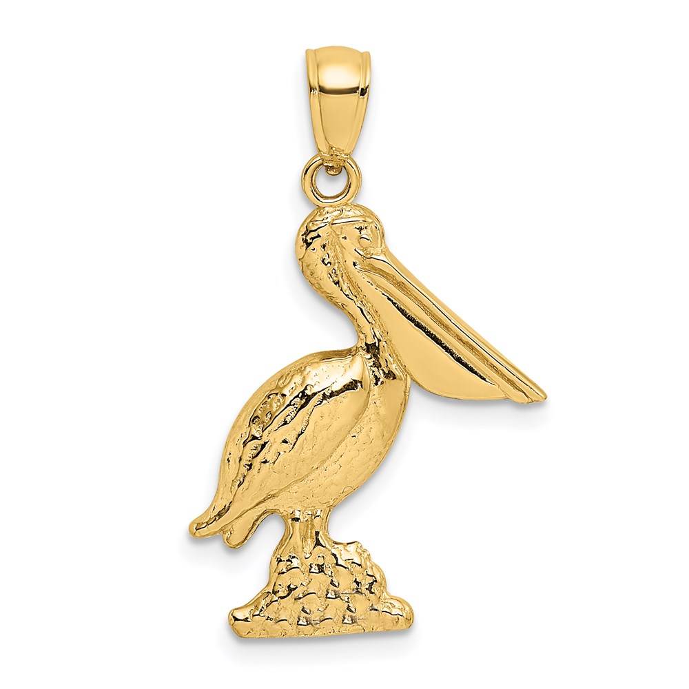 K7673.jpg 14K 3-D Pelican Standing Charm - Image 1