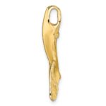14K 3-D Polished Whale Tail Chain Slide - Image 2