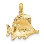 14K Polished Textured Butterfly Fish Charm - Image 4
