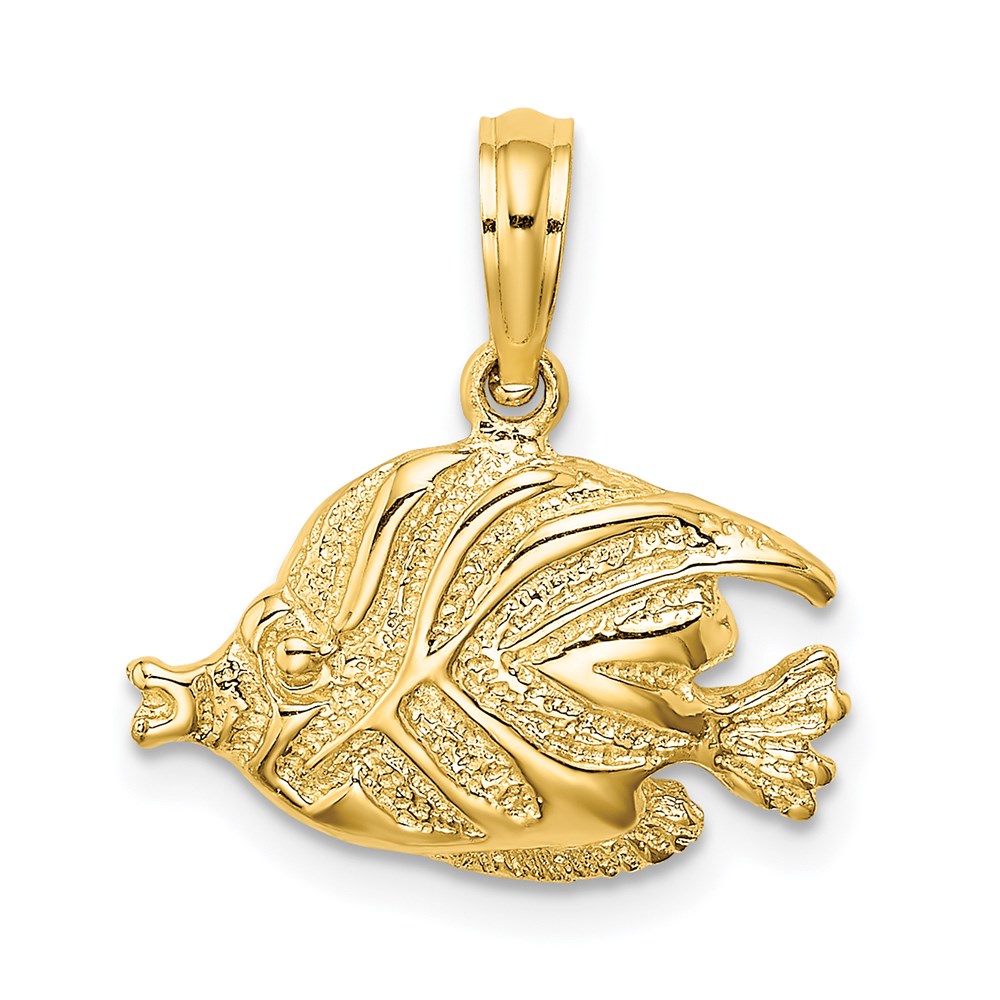 K7686.jpg 14K Polished Textured Bannerfish Charm - Image 1