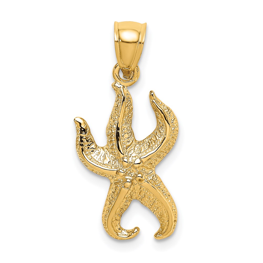K7689.jpg 14K Textured Starfish Charm - Image 1
