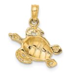 14K Textured Sea Turtle Charm - Image 4