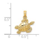 14K Textured Sea Turtle Charm - Image 3