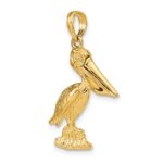 14K 3-D Large Standing Pelican with Moveable Mouth Charm - Image 5