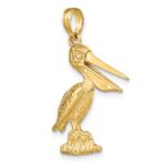 14K 3-D Large Standing Pelican with Moveable Mouth Charm - Image 6