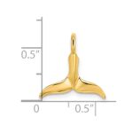 14K Small 3-D Polished Whale Tail Chain Slide - Image 3