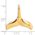 14K Large 3-D Polished and Textured Whale Tail Omega Slide - Image 3