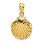14K Polished 2-D Scallop Shell Charm