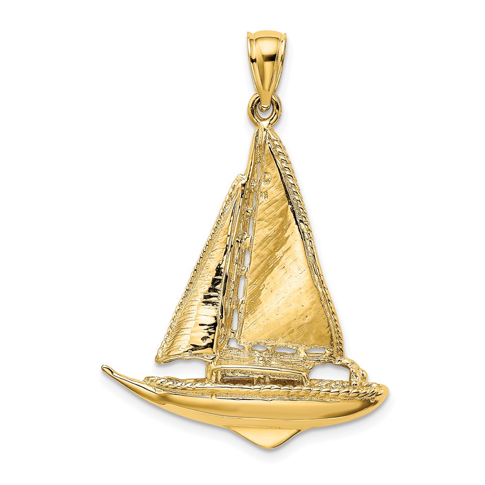 K7746.jpg 14K 3-D Polished Sailboat Charm - Image 1
