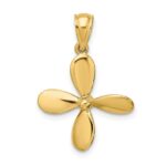 14K 3-D with 4 Blades Propeller Charm