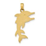14K 2-D Two Jumping Dolphins Charm - Image 4