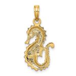 14K Textured Seahorse Charm - Image 4