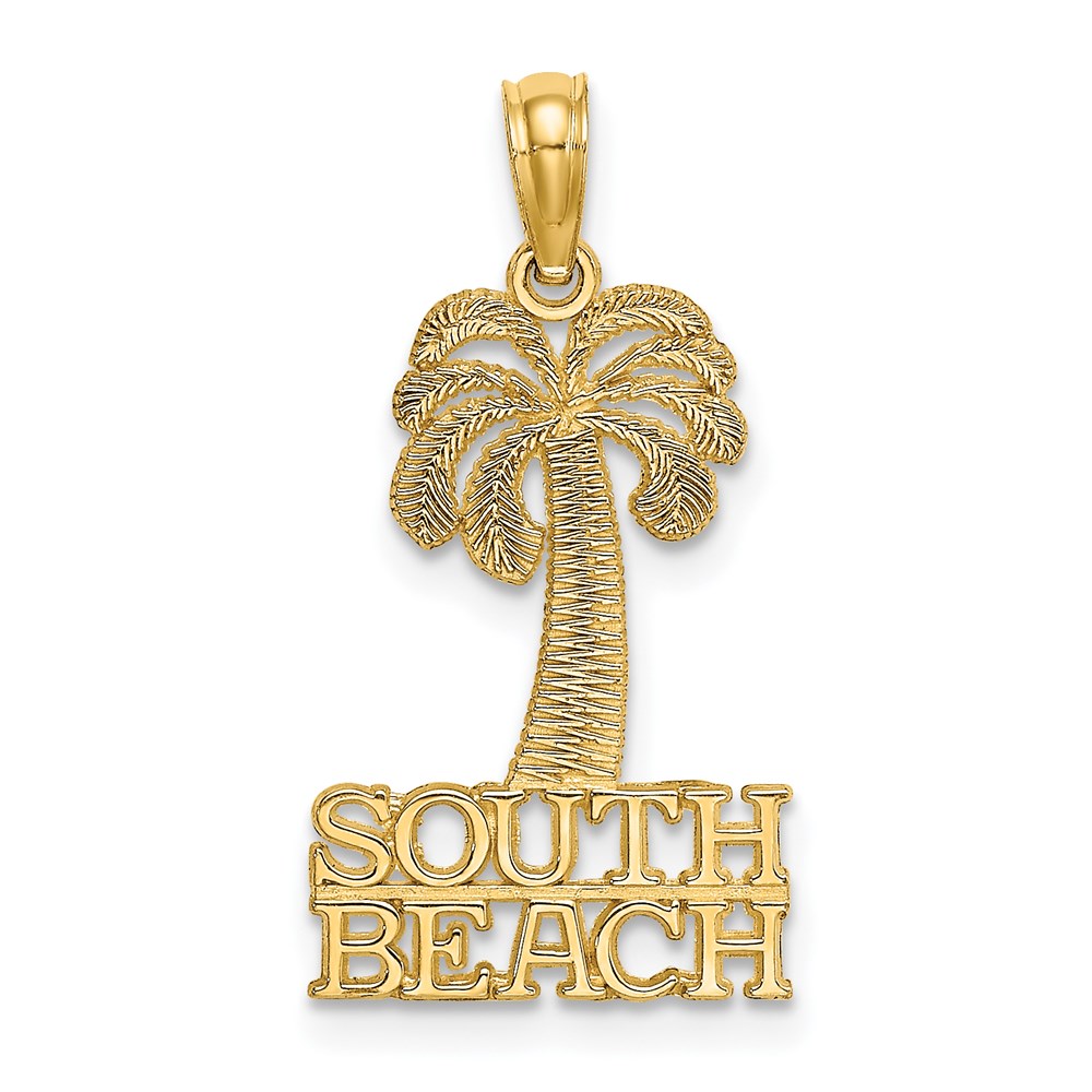 K7766.jpg 14K SOUTH BEACH Under Palm Tree Charm - Image 1