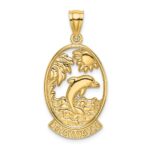 14K HAWAII with Dolphin Sunset Scene Charm