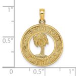 14K SIESTA KEY FLORIDA with Palm Tree Circle Charm - Image 3