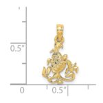 14K Textured Mini Sea Turtle and Kelp Charm - Image 5